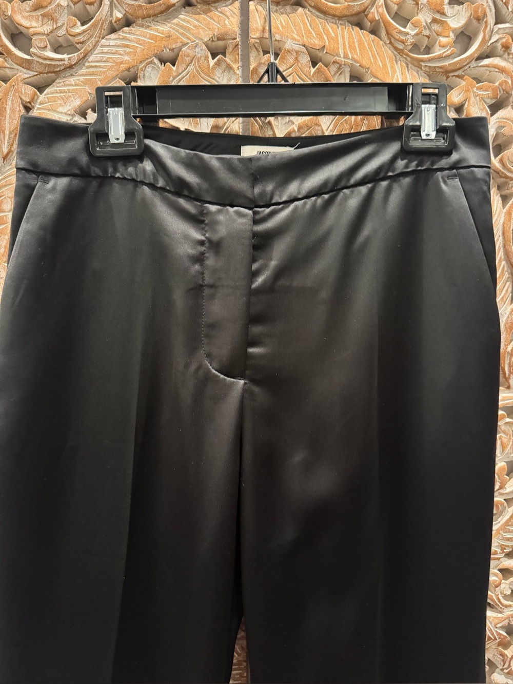 Jason Wu Black Business Professional Dress Pants w/ Bottom Slits, Slight Flare - Picture 6 of 13